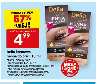 Kremowa henna do brwi Delia czarna promocja w Twój Market