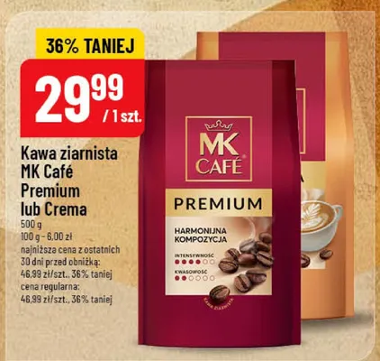 Kawa ziarnista Café Premium lub Crema promocja w POLOmarket