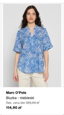 Bluzka Marc O'Polo niebieski promocja w Lounge by Zalando