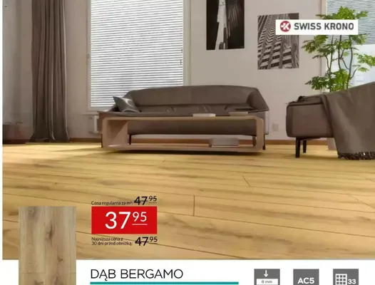 Panele laminowane Swiss Krono Dąb Bergamo 8 mm AC5 promocja w Abra Meble