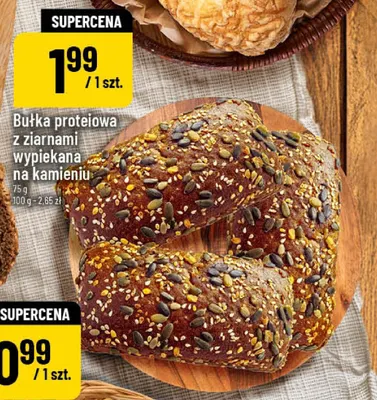 Bułka proteinowa z ziarnami wypiekana na kamieniu promocja w POLOmarket