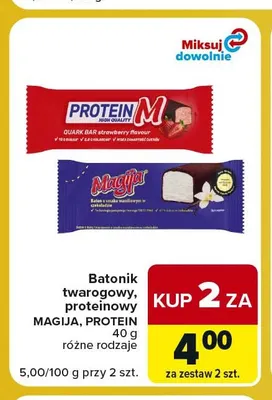 Batonik twarogowy, proteinowy Magija, Protein promocja w Carrefour Market