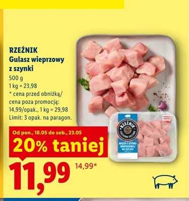 Gulasz wieprzowy z szynki Rzeźnik promocja w Lidl