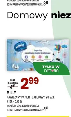 Nawilżany papier toaletowy Milly promocja w Drogerie Natura