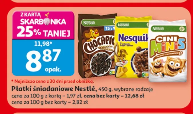 Płatki śniadaniowe Nestlé Chocapic promocja w Auchan