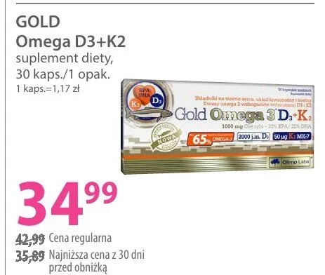 Suplement diety Omega D3+K2 promocja w Hebe
