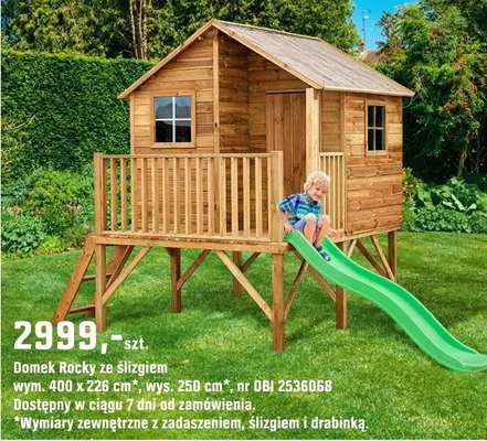 Domek Rocky ze ślizgiem promocja w OBI