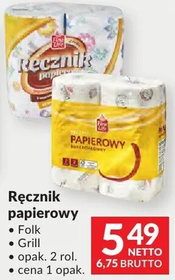 Ręcznik papierowy Folk, biały Fine Life promocja w Makro