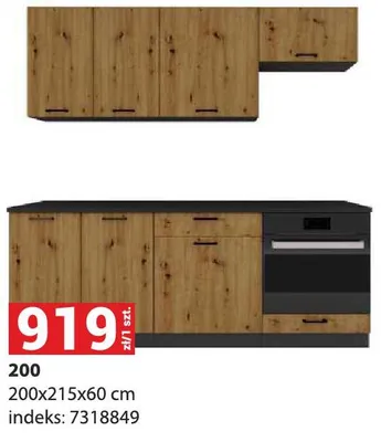 Zestaw szafek kuchennych 200 200x215x60cm indeks 7318849 promocja w Merkury Market