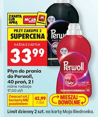Płyn do prania Perwoll Black promocja w Biedronka