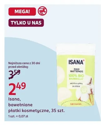 Płatki kosmetyczne bawełniane promocja w Rossmann