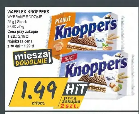 Wafelek Knoppers Milk promocja w Słoneczko
