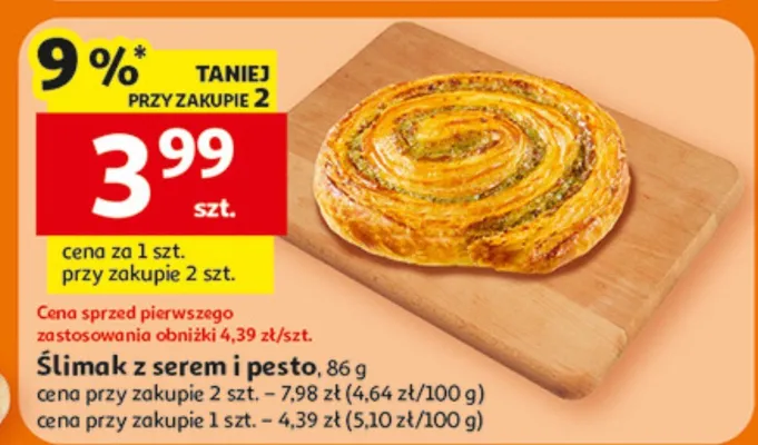 Ślimak z serem i pesto promocja w Auchan