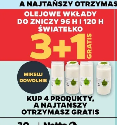 Wkład do zniczy olejowy Światełko 120h promocja w Netto