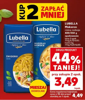 Makaron muszelki morskie różne rodzaje 400/350g opakowanie promocja w Kaufland