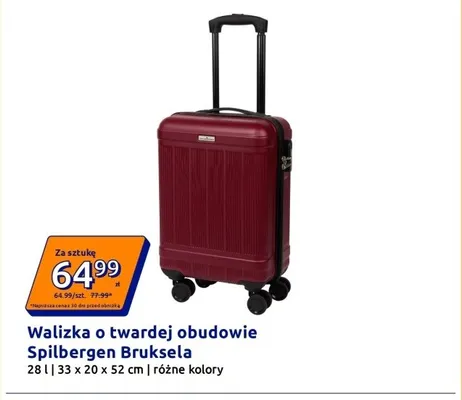 Walizka o twardej obudowie Spilbergen Bruksela 28 l promocja w Action