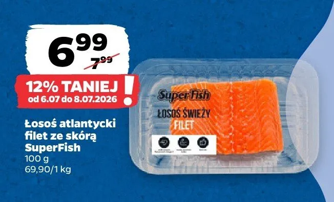 Łosoś atlantycki filet ze skórą SuperFish promocja w Netto