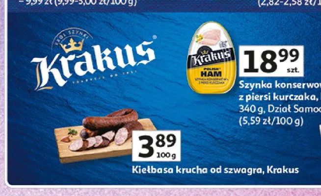 Kiełbasa krucha od szwagra Krakus promocja w Auchan