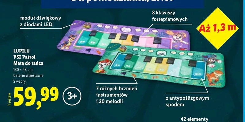 Mata do tańca LUPILU PSI Patrol promocja w Lidl