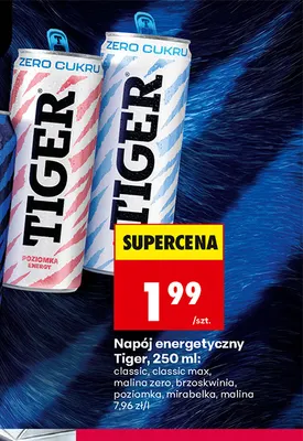Napój energetyczny Tiger brzoskwinia promocja w Biedronka