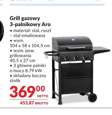 Grill gazowy 3-palnikowy Aro promocja w Makro