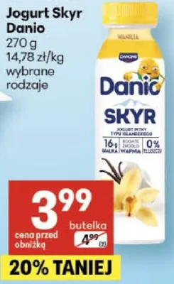 Jogurt Skyr Danio wybrane rodzaje promocja w Delikatesy Centrum