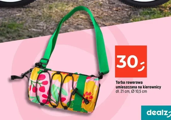 Torba rowerowa umieszczana na kierownicy dł. 21 cm, Ø 10,5 cm promocja w Dealz
