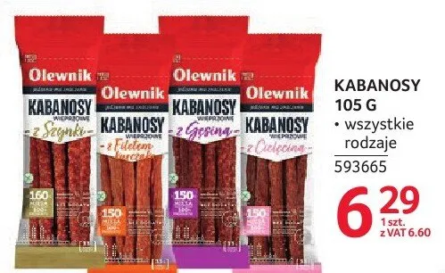 Kabanosy 105 g wszystkie rodzaje promocja w Selgros