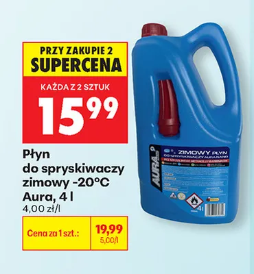 Płyn do spryskiwaczy zimowy -20°C Aura 4 l promocja w Biedronka