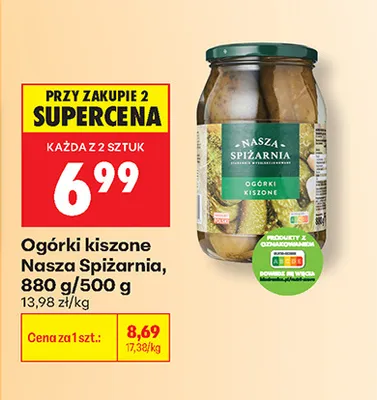 Ogórki kiszone Nasza Spiżarnia promocja w Biedronka