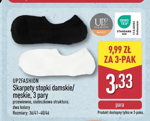 Skarpety stopki damskie męskie 3-pak UP2FASHION promocja w Aldi