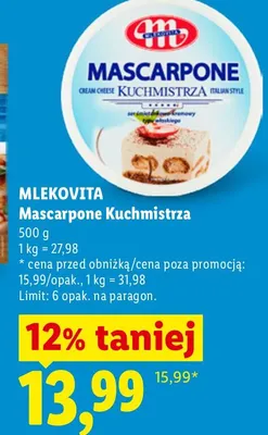 Serek Mascarpone Kuchmistrza Mlekovita promocja w Lidl