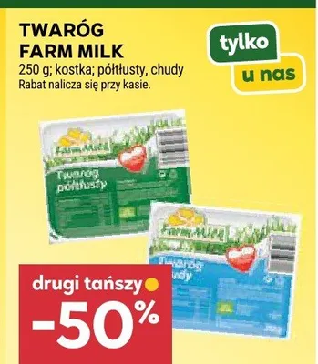 Twaróg Farm Milk półtłusty promocja w Stokrotka