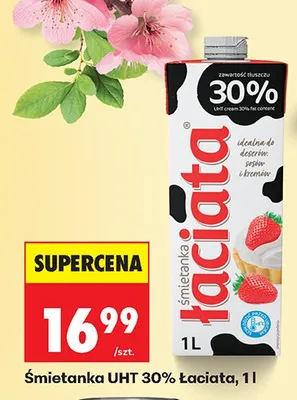 Śmietanka UHT 30% promocja w Biedronka