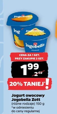 Jogurt owocowy Jogobella Zott promocja w Netto