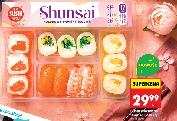 Zestaw sushi wiosenne Shunsai promocja w Biedronka