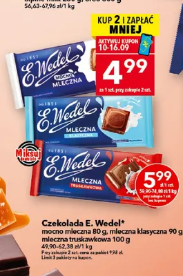 Czekolada E.Wedel mleczna truskawkowa promocja w LEWIATAN