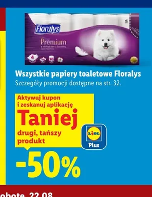 Papier toaletowy Premium Floralys promocja w Lidl