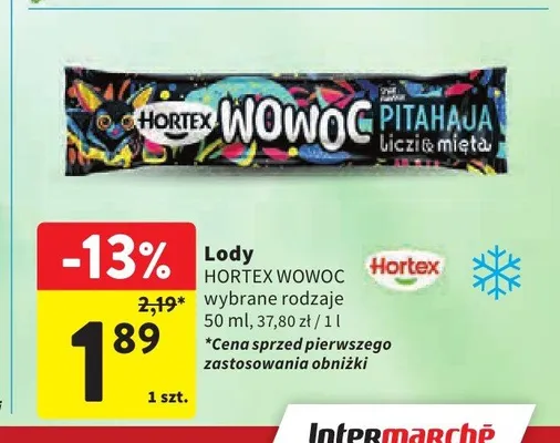 Lody Hortex Wowoc Pitahaja liczi & mięta promocja w Intermarche