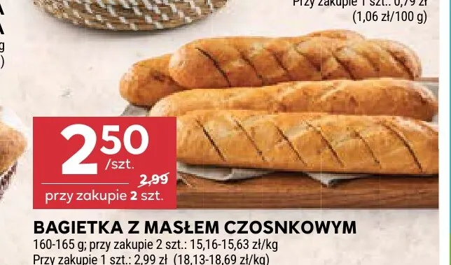 Bagietka z masłem czosnkowym promocja w Stokrotka