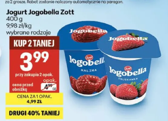 Jogurt Jogobella Zott promocja w Delikatesy Centrum