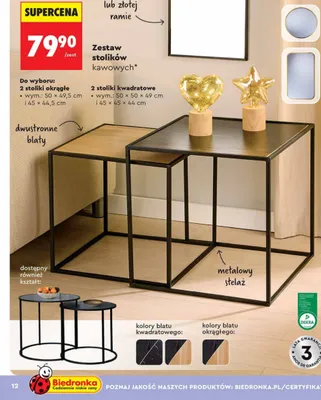 Zestaw stolików kawowych promocja w Biedronka