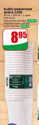 Kubki papierowe Grill & Chill 25-pak 250ml promocja w Dino