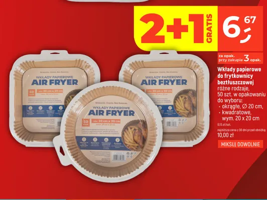 Wkłady papierowe do frytkownicy beztłuszczowej kwadratowe 20x20 cm promocja w Dealz