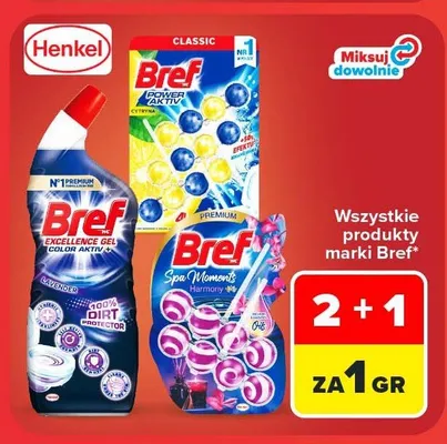 Zawieszka do WC Bref Power Aktiv Cytryna promocja w Carrefour