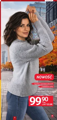Sweter damski z dodatkiem wełny promocja w Selgros