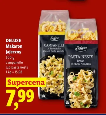 Makaron jajeczny campanelle Deluxe promocja w Lidl