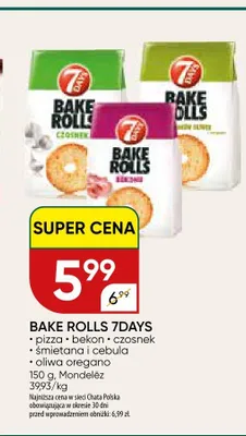 Sucharki Bake Rolls 7Days Bekon promocja w Chata Polska