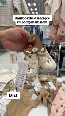 Bamboszki dziecięce Pepco Baby z misiem promocja w Pepco