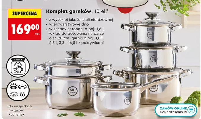 Komplet garnków 10 el. promocja w Biedronka